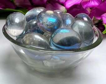 Labradorite Aura Quartz Tumbled Stones Gemstone  Healing Crystals in pack sizes of 1,2,3,4,5,6 and 10 Pieces Quality AAAAA +++++