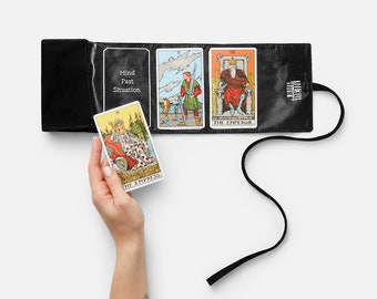 Envoltura de tarot de terciopelo de lujo con tapete de adivinación: protección definitiva de cartas y guía de propagación