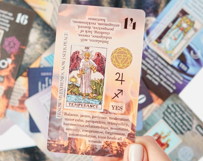 Beginner Tarot Cards with Meanings, Chakra, Planet, Zodiac (78-Card Deck)