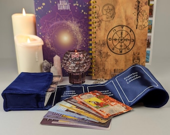 Set de Aprendizaje de Tarot: Cartas de Tarot para Principiantes, Funda de Satén y Diario de Tarot
