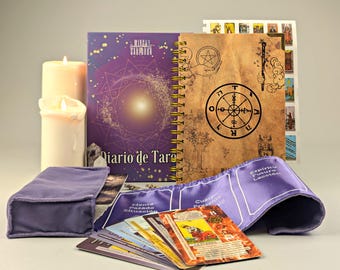 Set de Aprendizaje de Tarot: Cartas de Tarot para Principiantes, Funda de Satén y Diario de Tarot