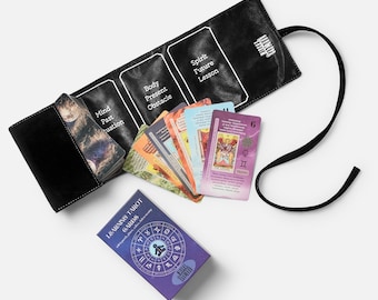 Aprendizaje de tarot con envoltura negra, Cartas de Tarot con significado, Baraja de Tarot de palabras clave, Chakra, Planeta, Afirmación, Invertida, Zodíaco