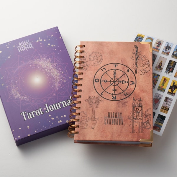 Daily Tarot Journal: Guided Tracker with Stickers & Planner - Hardcopy Tarot Workbook