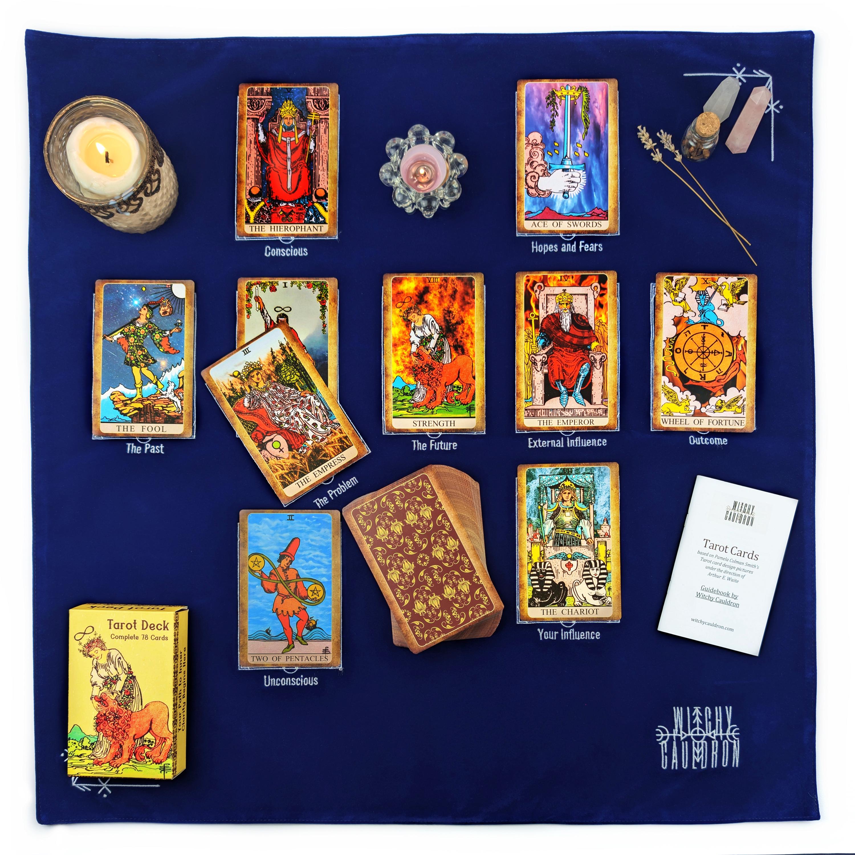 Rider Waite Tarot Deck With Celtic Cross Velvet Altar Cloth - Etsy