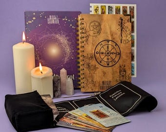 Set de Aprendizaje de Tarot: Cartas de Tarot para Principiantes, Funda de Satén y Diario de Tarot