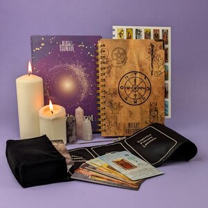 Set de Aprendizaje de Tarot: Cartas de Tarot para Principiantes, Funda de Satén y Diario de Tarot