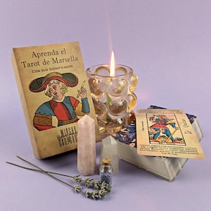 Spanish Marseille Tarot Deck 78 Cards with Meanings in Español Tarot de Marsella para Principiantes