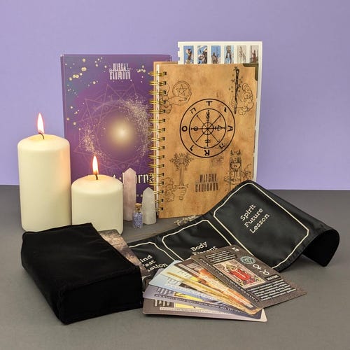 Beginner Tarot Card Set: Rider Waite Deck, Velvet Wrap, Tarot Journal