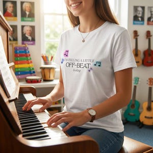 Musiklärare, humoristisk körtröja, musiknoter, topp med grafisk design