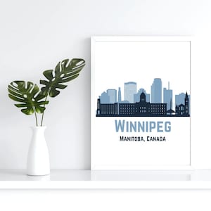 Winnipeg Manitoba Minimalist Art Print, Digital Download Art Print