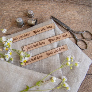 Custom Folded Faux Leather Labels: Long & Narrow Personalized Sewing Tags