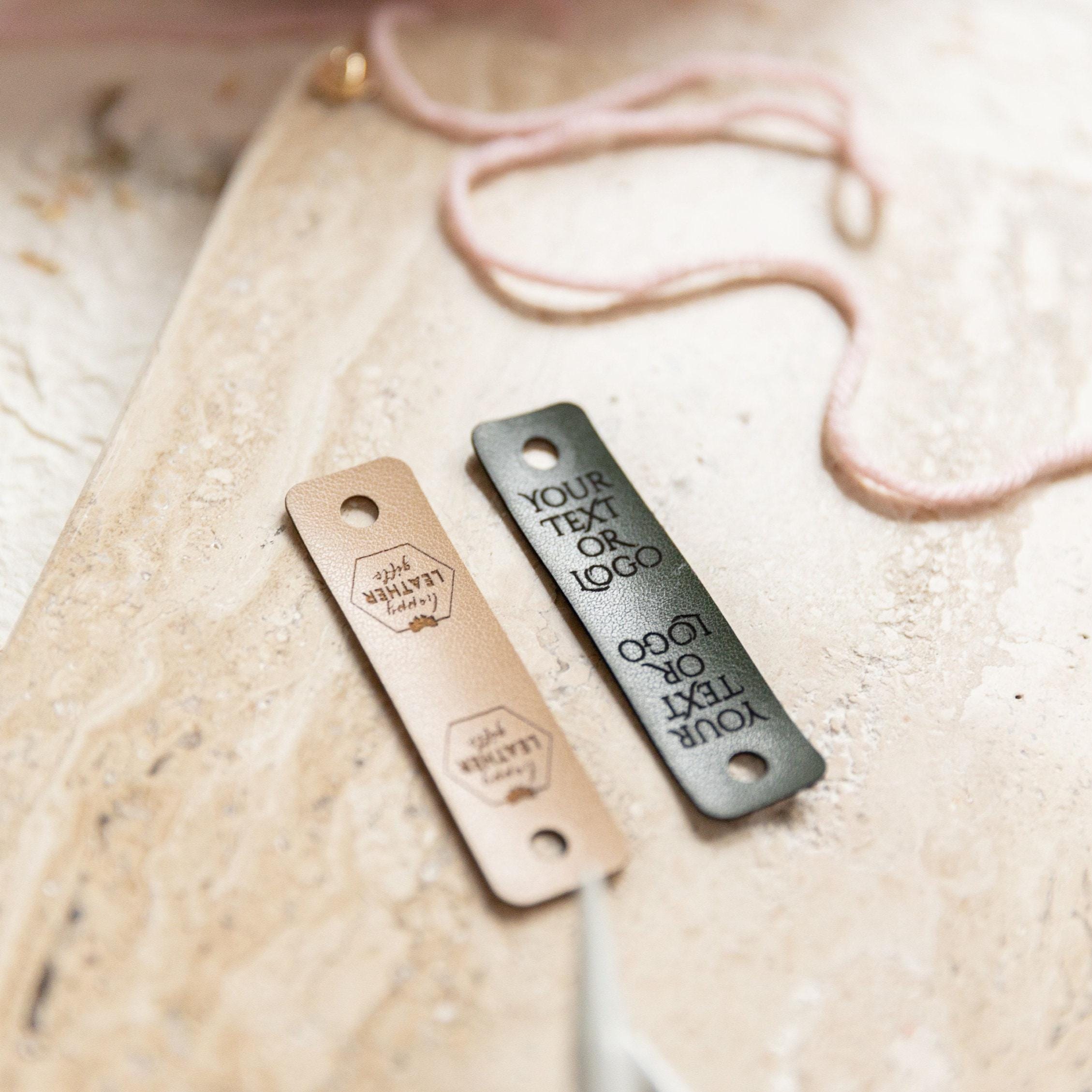Personalized Faux Leather Rivet Tags: Engraved Knitting Labels, 9 ...