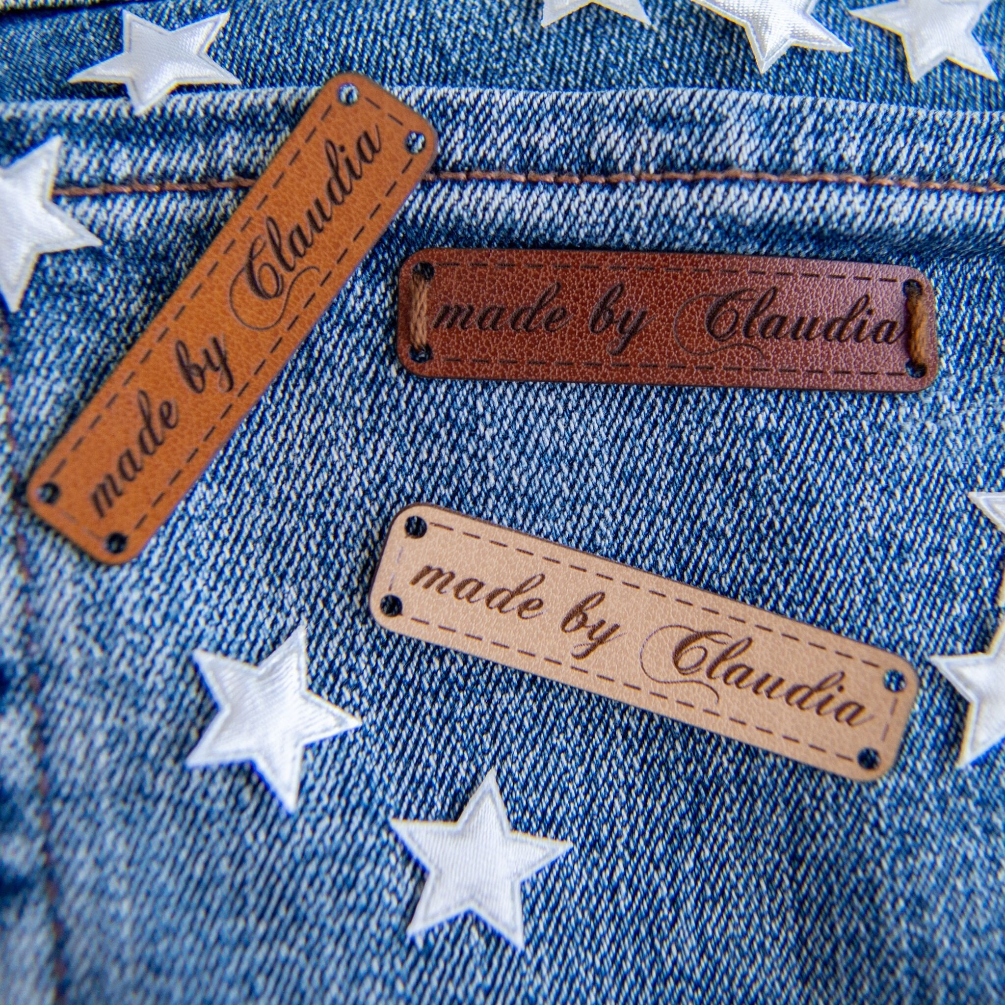 Custom Faux Leather Name Tag: Personalized Knitting & Clothing Label - Etsy