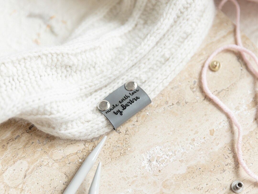 Personalized Vegan Leather Rivet Labels: Wide Tag, Custom Engraved, No ...
