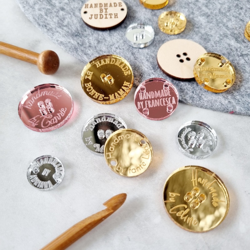 Handmade Labels and Buttons - Etsy
