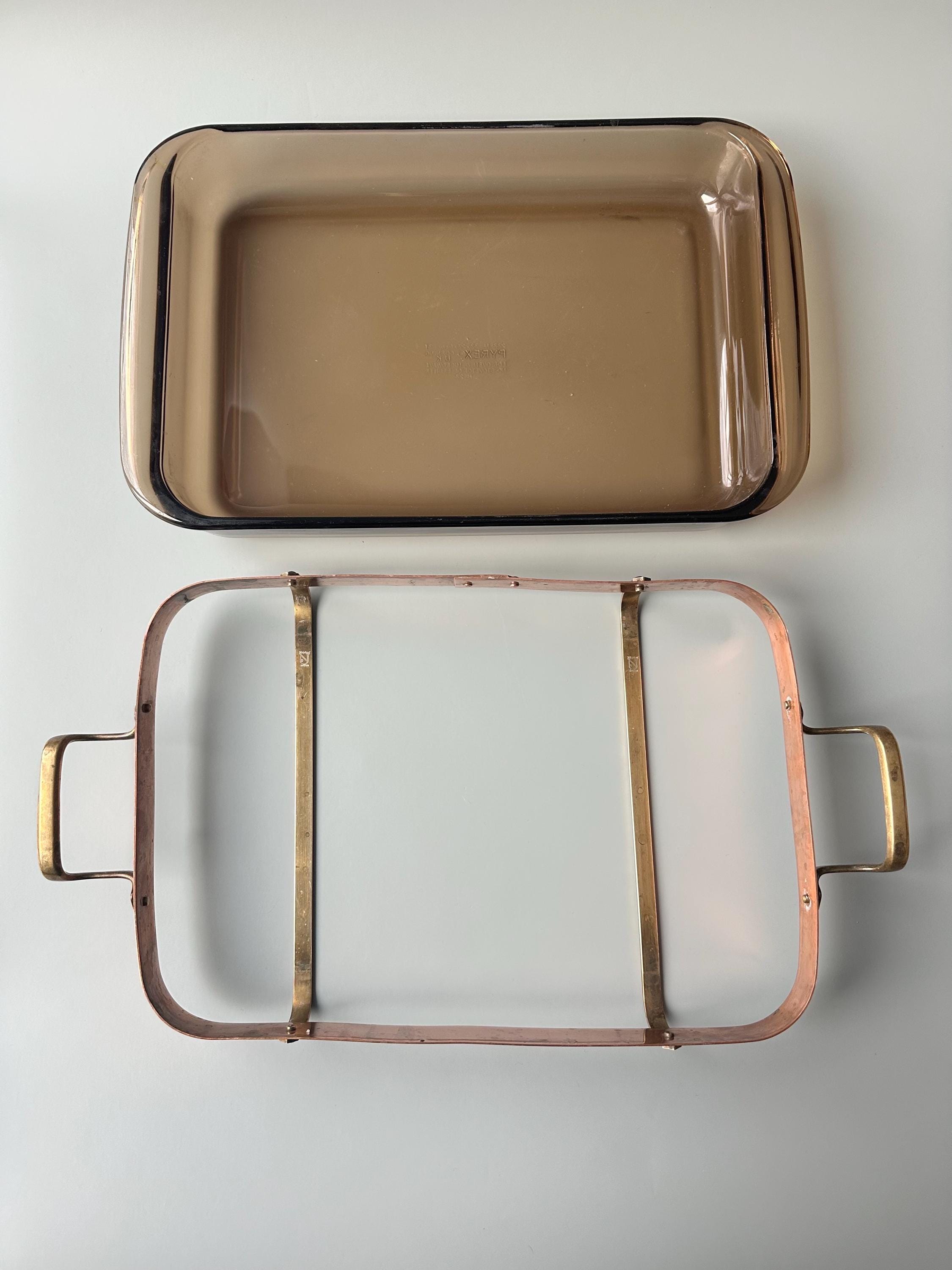 Vintage Swedish NILSJOHAN Casserole Tray, Copper & Brass Stand