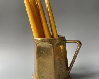 Vintage brass tankard with handle / pitcher / heavy and sturdy / 1,5 kg = 3 pounds / vase / vintage display decor / storage jug