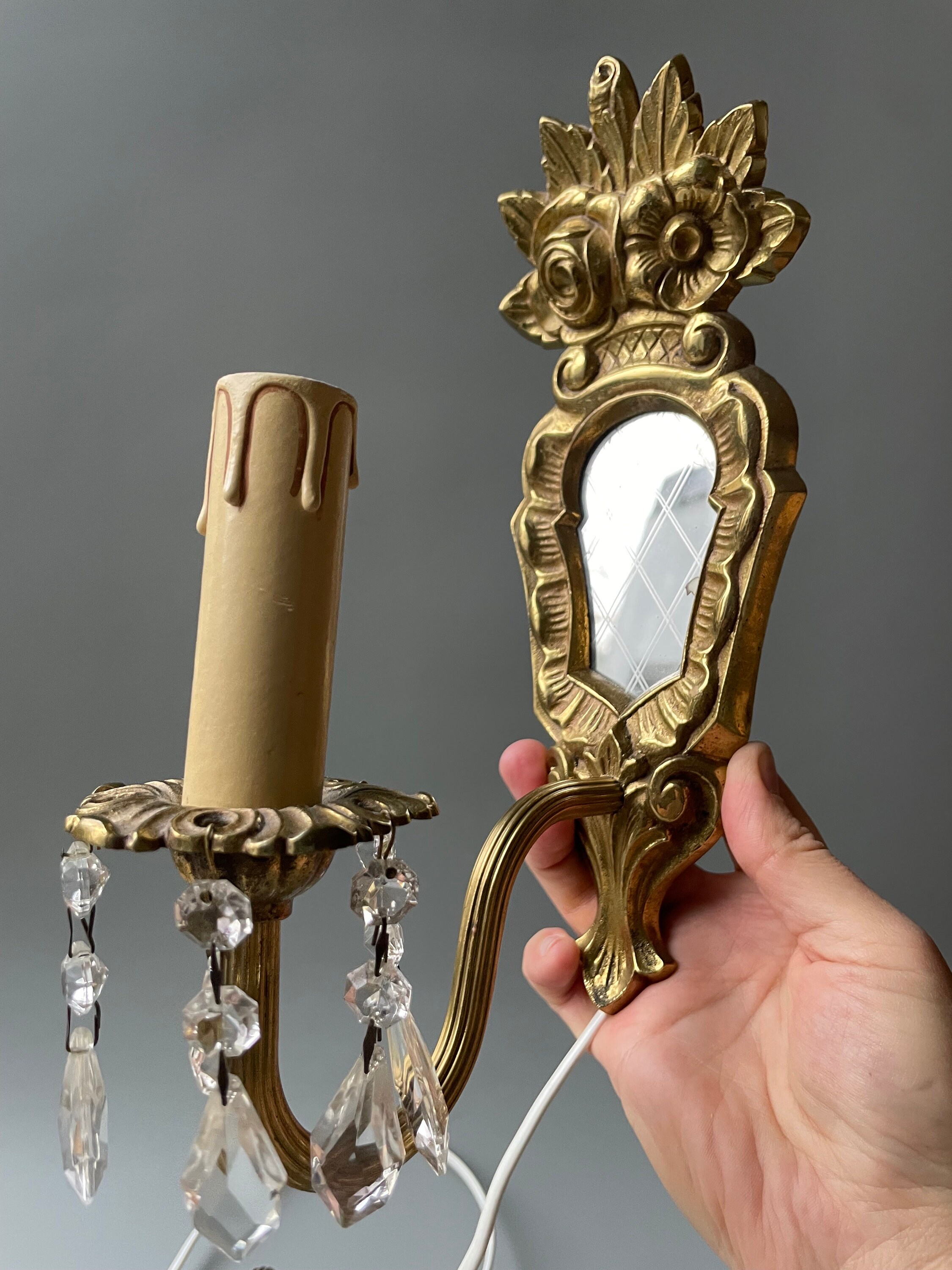 Sconce mounted 2024 on mirror