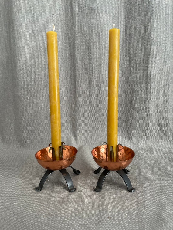 2 Vintage Brass Candlestick Holders