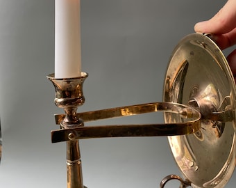 Vintage Swedish solid brass sconce / taper & candlestick holder / ship candle / double position pendulum candlestick / home decor display /