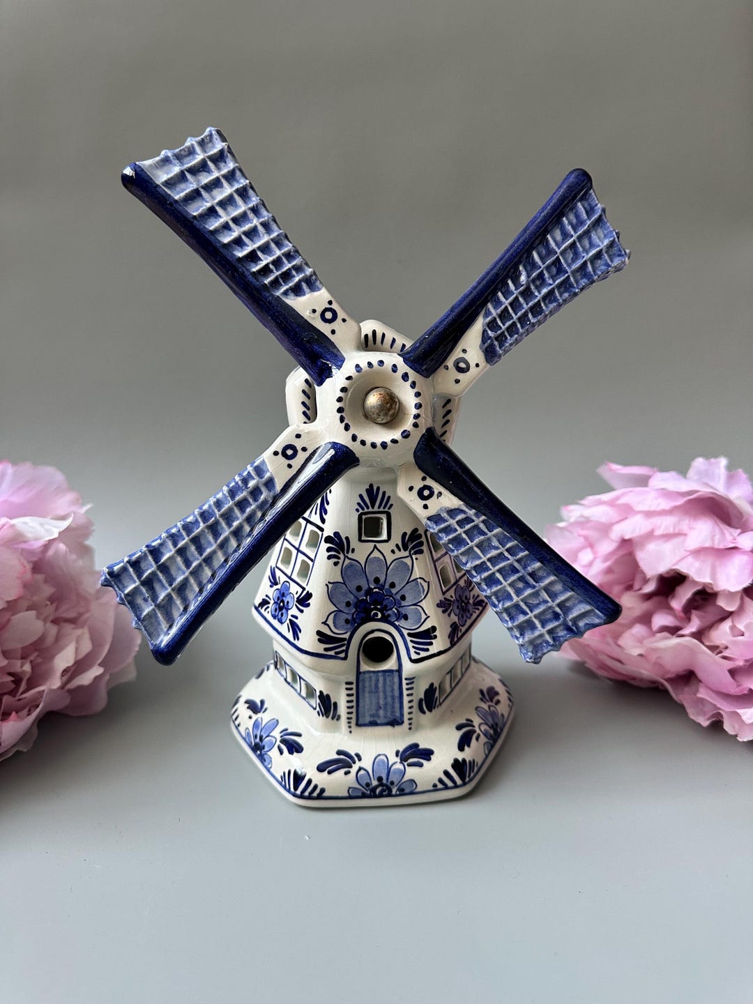 Windmill Using Shapes Vintage Ceramic Windmill Shape Decor. Hand Painted Delft. Hand Made in ...