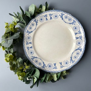 Piatto antico della fabbrica di porcellana svedese Göteborg degli anni &#39;20 / modello SVEA 1911-1926 / blu e bianco / decorazione da esposizione / trasferimento vintage