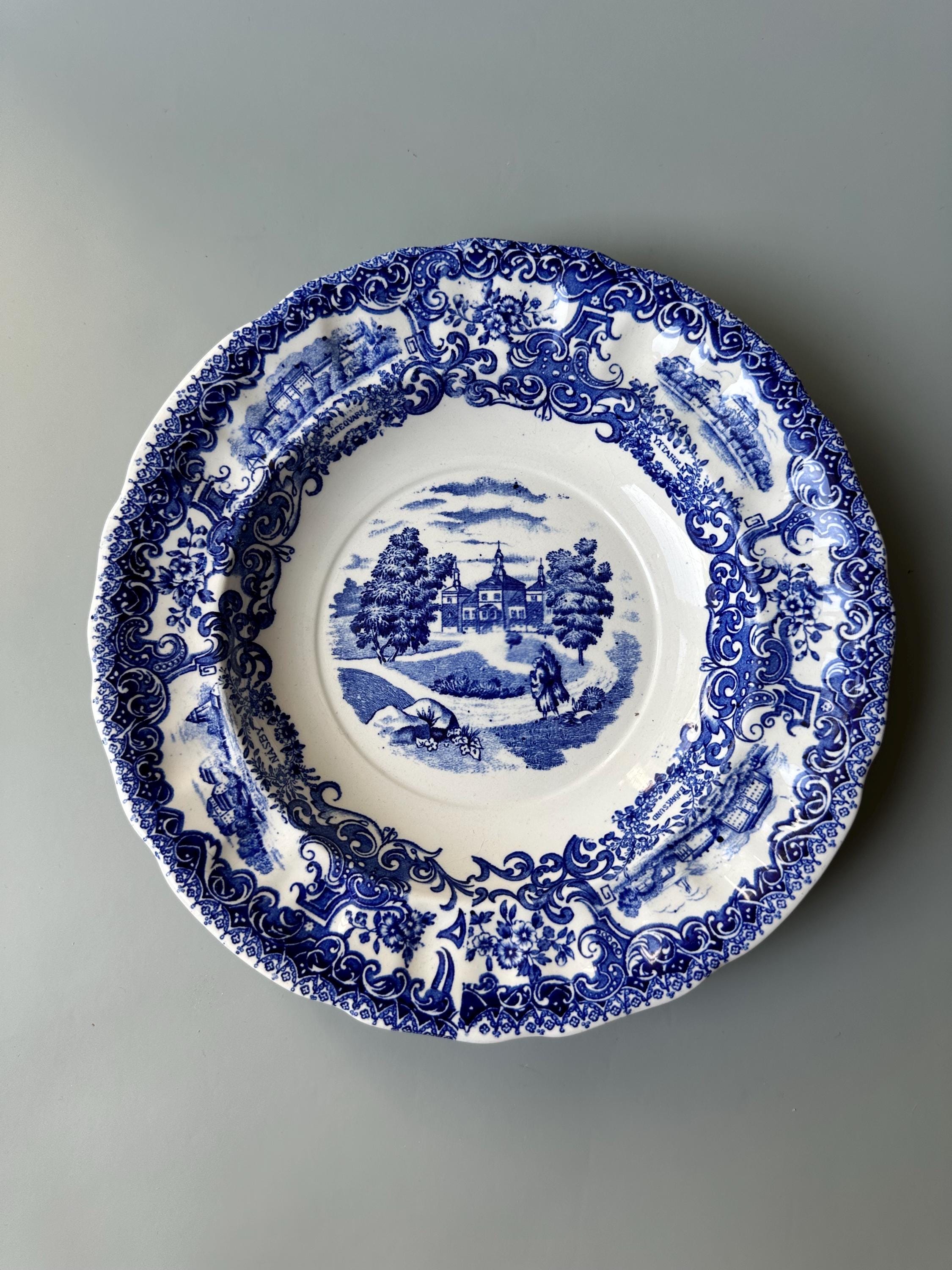 Antique 1920s Rorstrand Porcelain Plate / Series Svenska Slott