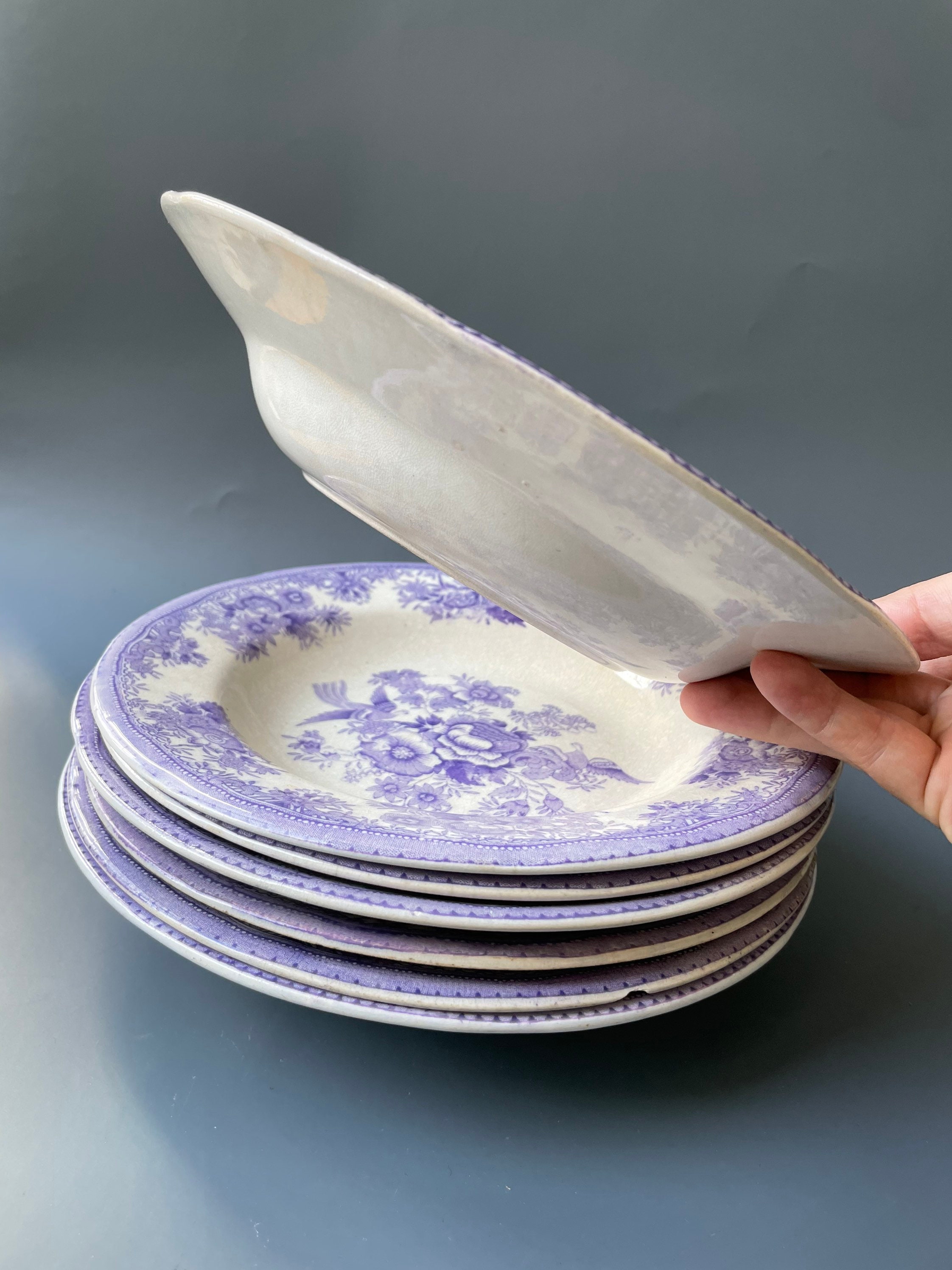 Antique 1900s Swedish Gustavsberg Porcelain Bowl / ASIATIC