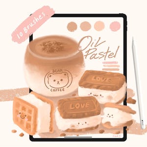 Oil Pastel Brush set for Procreate|10Brushes
