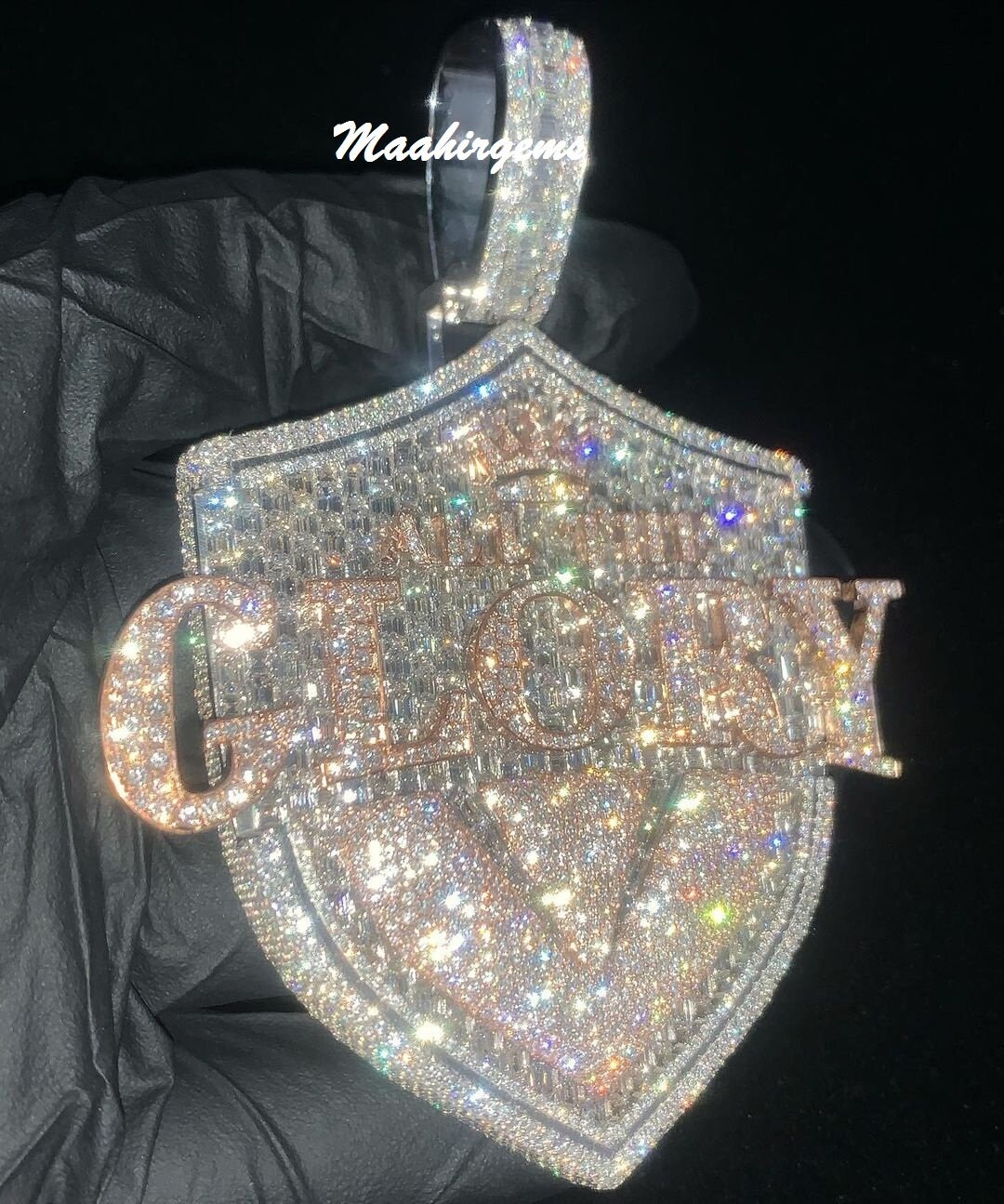 Iced Out Moissanite Pendant, Men's Custom Charm, 16ctw Men's Moissanite