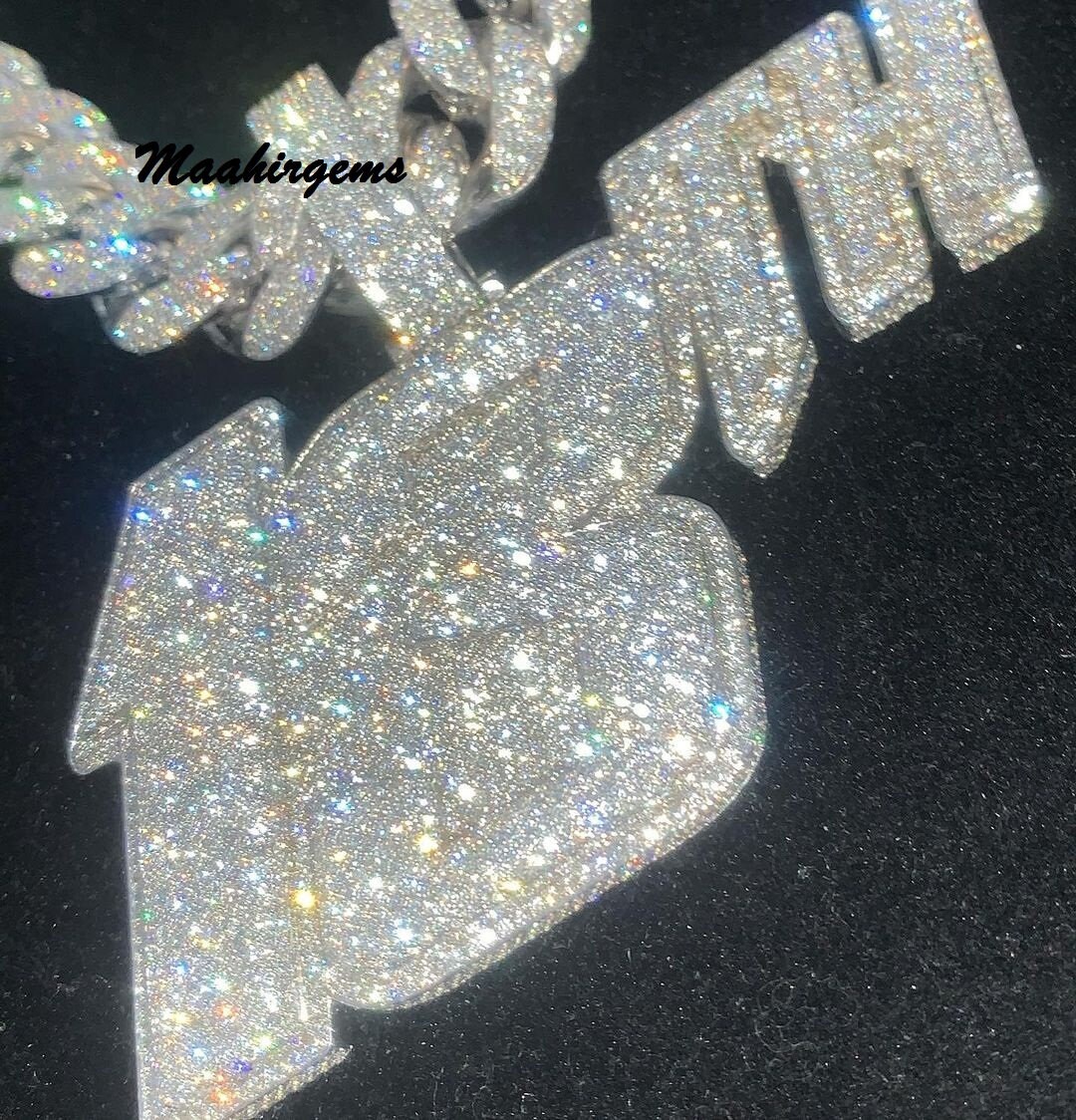 Iced Out Moissanite Pendant Men's Custom Charm 16ctw Etsy