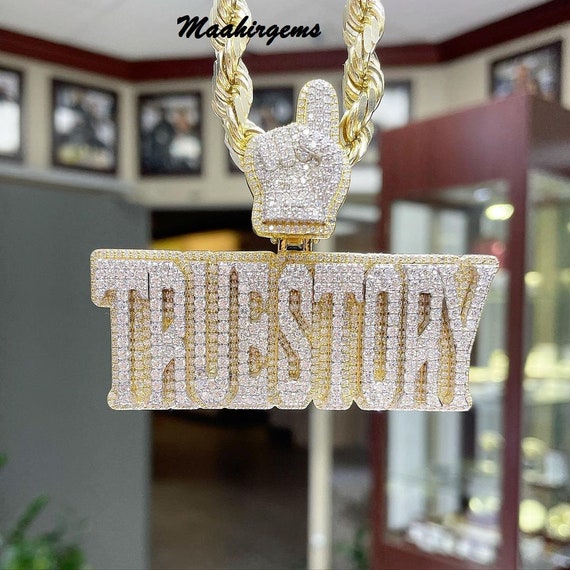 Iced Out Moissanite Pendant Men's Custom Charm 16ctw Etsy