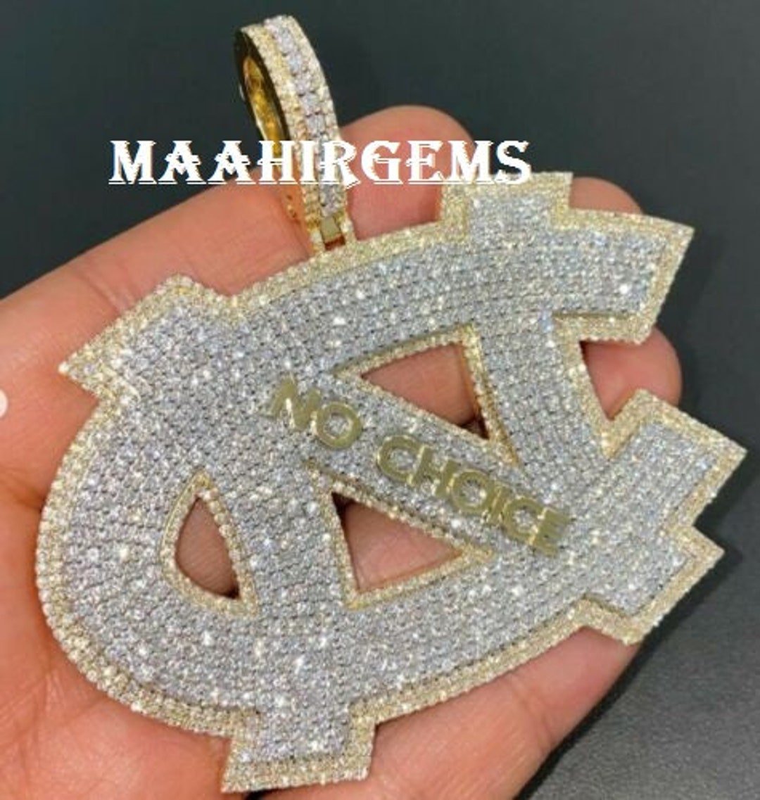 Iced Out Moissanite Pendant Men's Custom Charm 16ctw Etsy