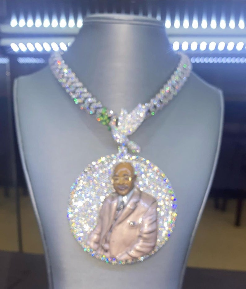 Iced Out Moissanite Pendant Men's Custom Charm 16ctw Etsy