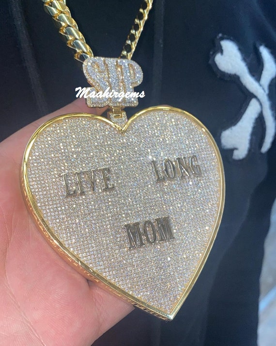 Iced Out Moissanite Pendant Men's Custom Charm 16ctw Etsy