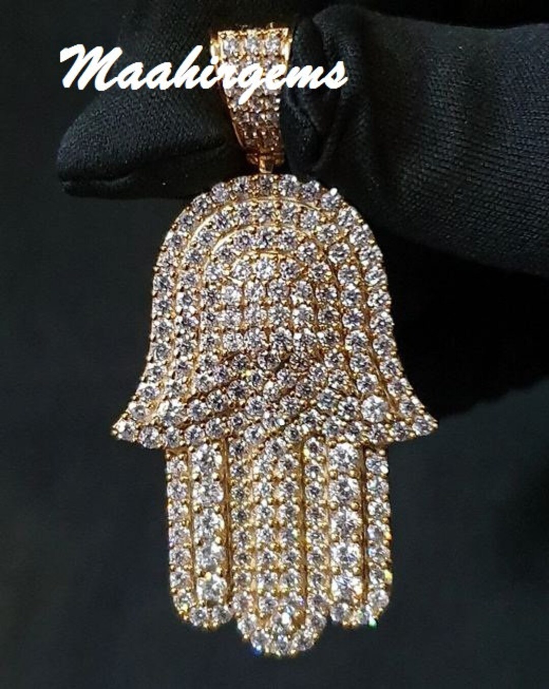 Iced Out Moissanite Pendant Men's Custom Charm 16ctw Etsy