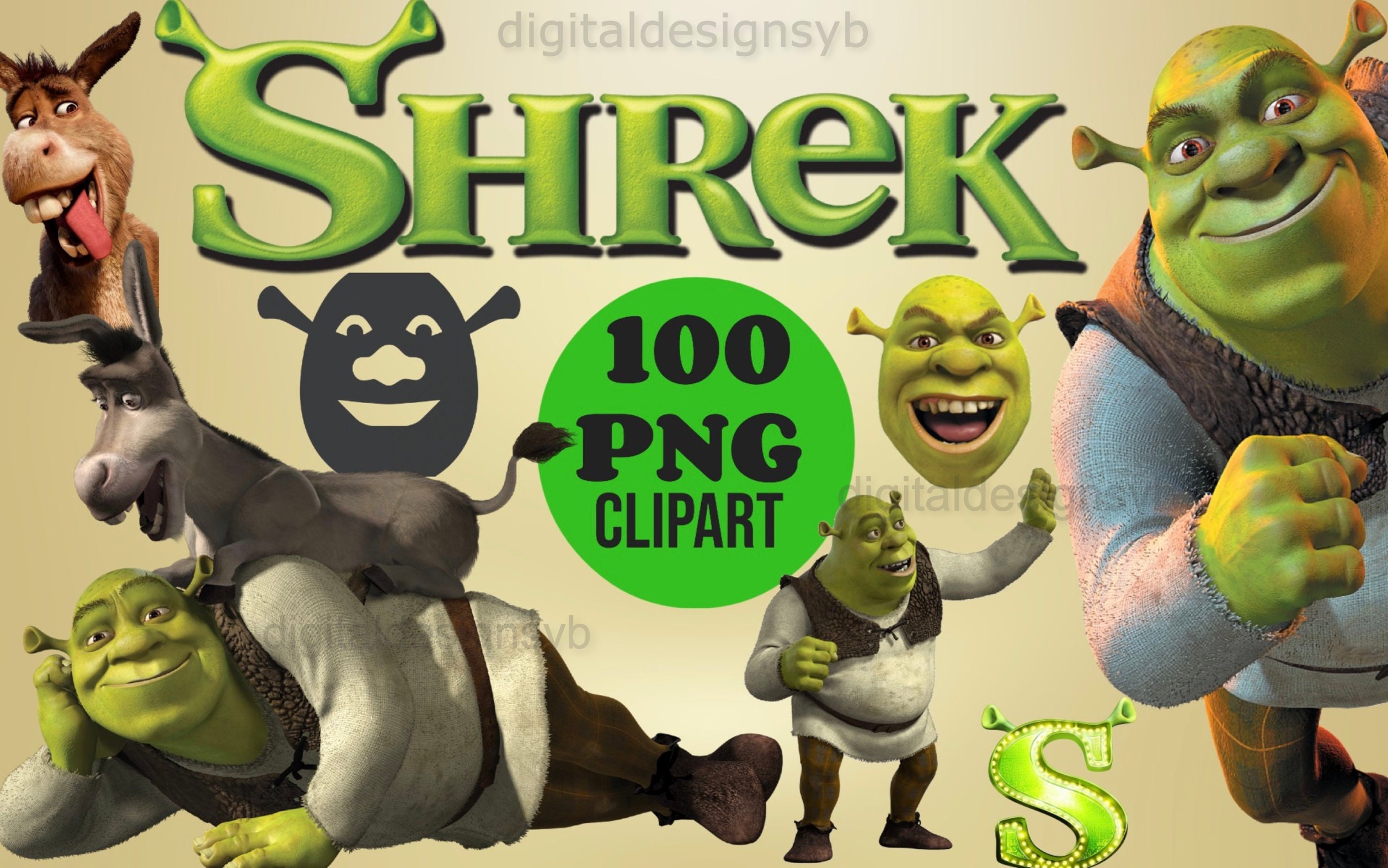 Shrek Clipart Png Bundle Digital Download Shrek Png For Shirt 