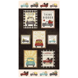 Happy Day Farm Fabric Panel - Inspirational