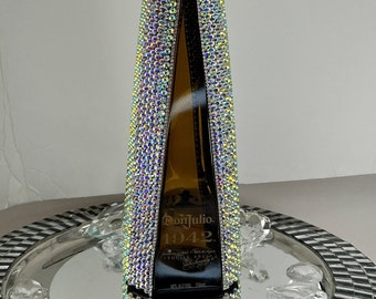 Custom Designed Bedazzled 1942 Tequila Decanter Bottle Bling Glass Rhinestones Decor Bar Party Birthday Julio Margaritas Box