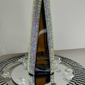 Custom Designed Bedazzled 1942 Tequila Decanter Bottle Bling Glass Rhinestones Decor Bar Party Birthday Julio Margaritas Box
