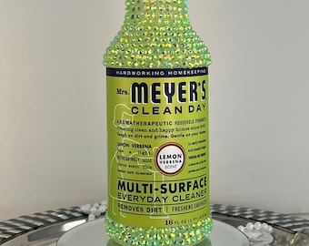 New Rhinestone Bedazzled Mrs M MultiSurface Cleaner Spray Lemon Verbena Scent 16oz Refillable Bling Cleaning Car House Boat Countertop