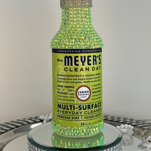 New Rhinestone Bedazzled Mrs M MultiSurface Cleaner Spray Lemon Verbena Scent 16oz Refillable Bling Cleaning Car House Boat Countertop