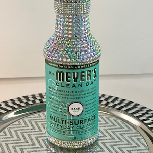 Rhinestone Bedazzled Mrs M MultiSurface Everyday Cleaner Spray Basil Scent New full 16oz Refillable Bling Cleaning Car House Boat Countertop