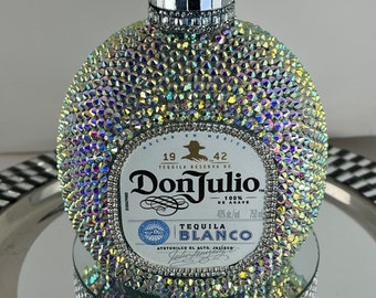Big Boy!! Bedazzled D Julio Tequila Bottle Decanter 750 ml Bling Rhinestones Home Decor Bar Party Birthday Margaritas