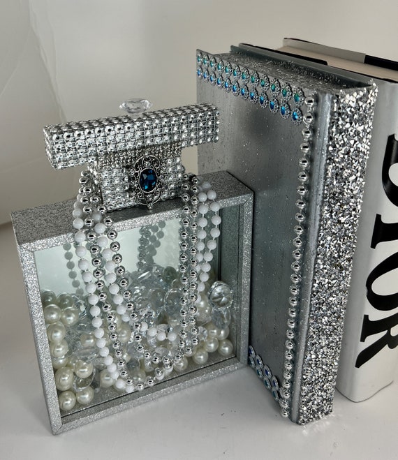 New Designed Bookend 1 Bling Bedazzled Perfume Bottle Book 