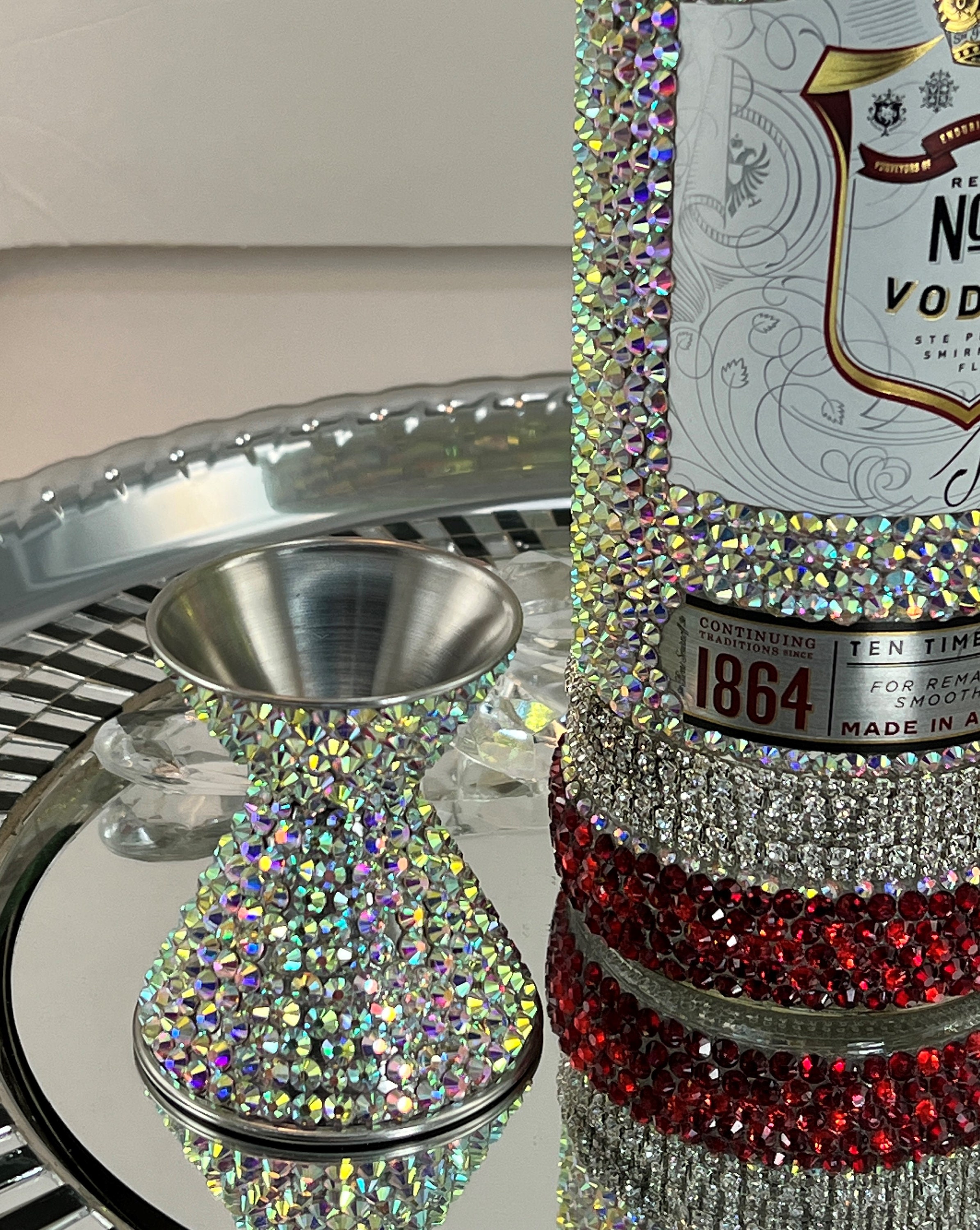 Bigger Bedazzled Bling Rhinestone Stainless Steel Alcohol Jigger