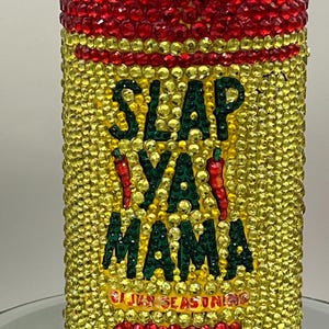 Bedazzled Slap y a Mama Cajun Seasoning 8 oz Bling Cooking spices lobster shrimp boil Rhinestones Bling Kitchen