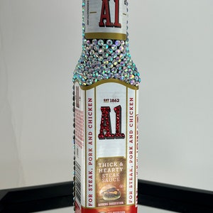 Bling Bedazzled Rhinestone A One Steak Sauce Bottle New Sealed Picnic Buffet Anniversary Wedding Party Condiments