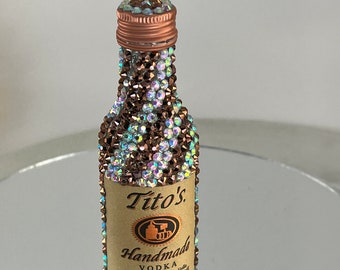 Glam Mini T Vodka Bottle Decanter Bling Glass Crystal Rhinestones Home Decor Bar Party Birthday Shots