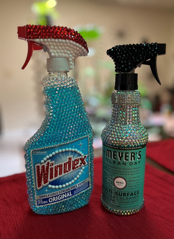 Rhinestone Bedazzled W I N D E X Glass Window Cleaner Spray New Full 23 Oz  Refillable Bling Cleaning Car House Boat Bling Housekeeping 
